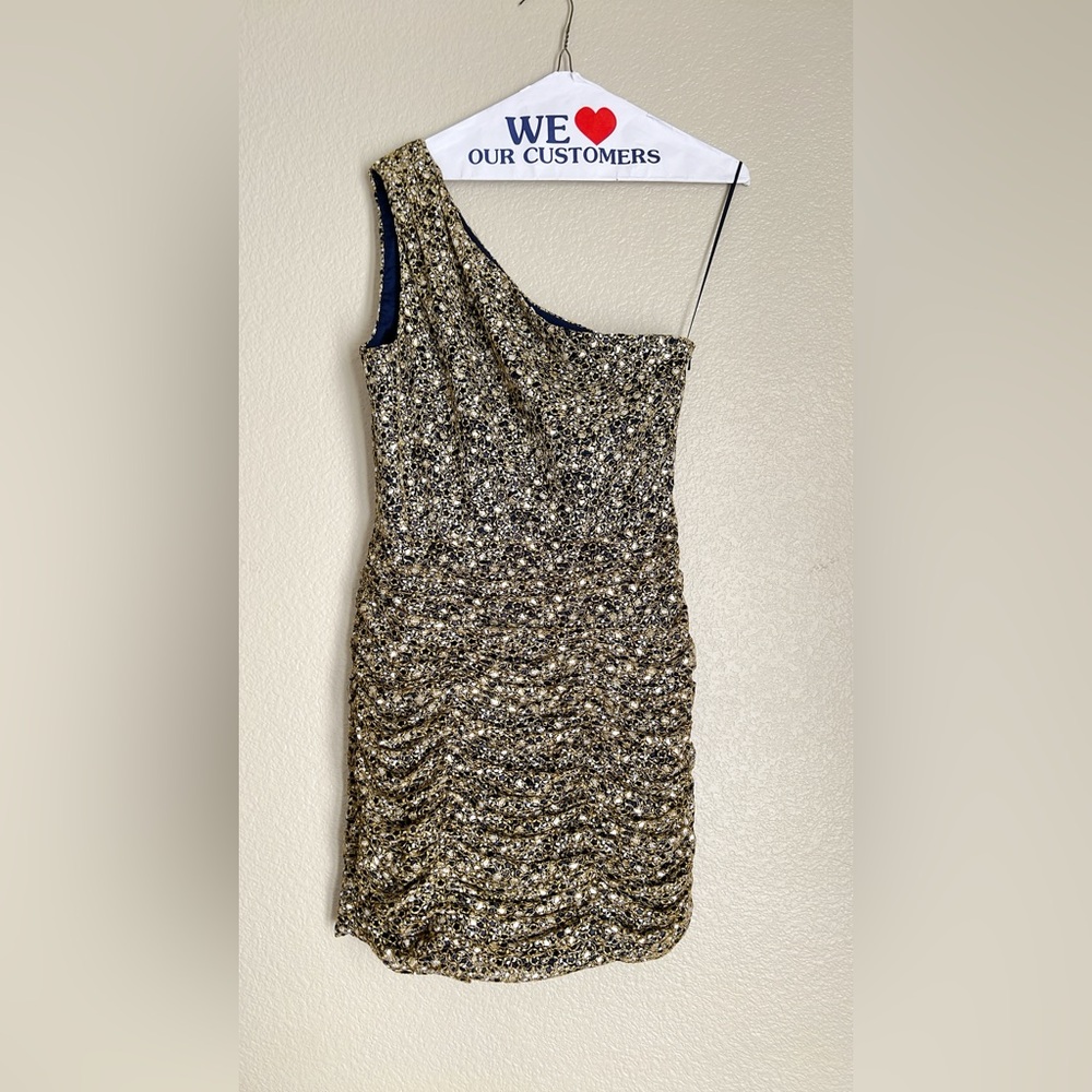 Ramy Brook - Mallory Metallic Mesh One-Shoulder Mini Dress - Picture 10 of 16